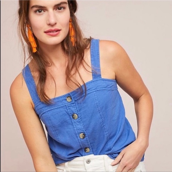 Anthro MAEVE blue Berea top & Riviera skirt set - Picture 2 of 9